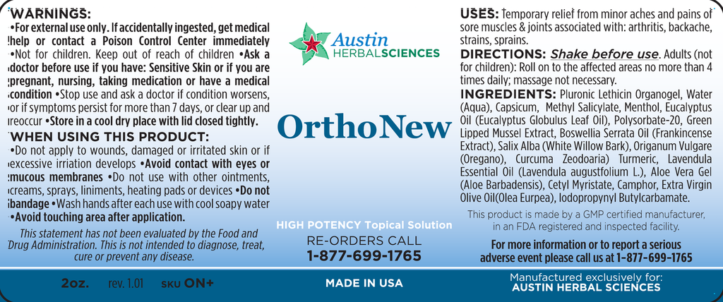 OrthoNew full product label